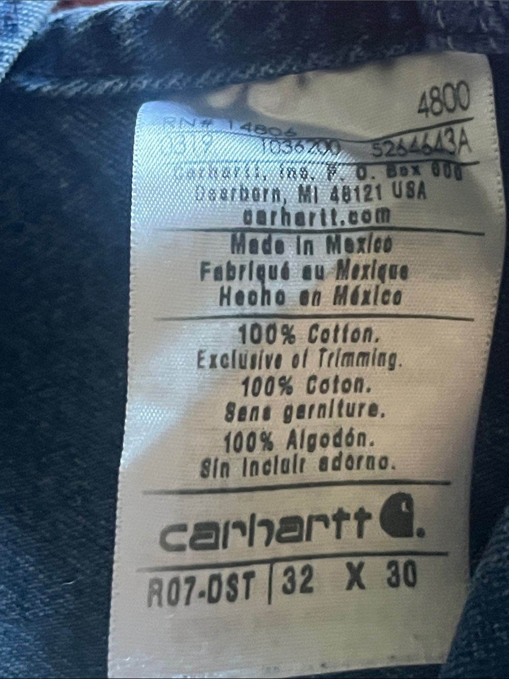 Carhartt Vintage 90’s Blue Navy Dungarees-overalls Carpenter - Picture 5 of 7